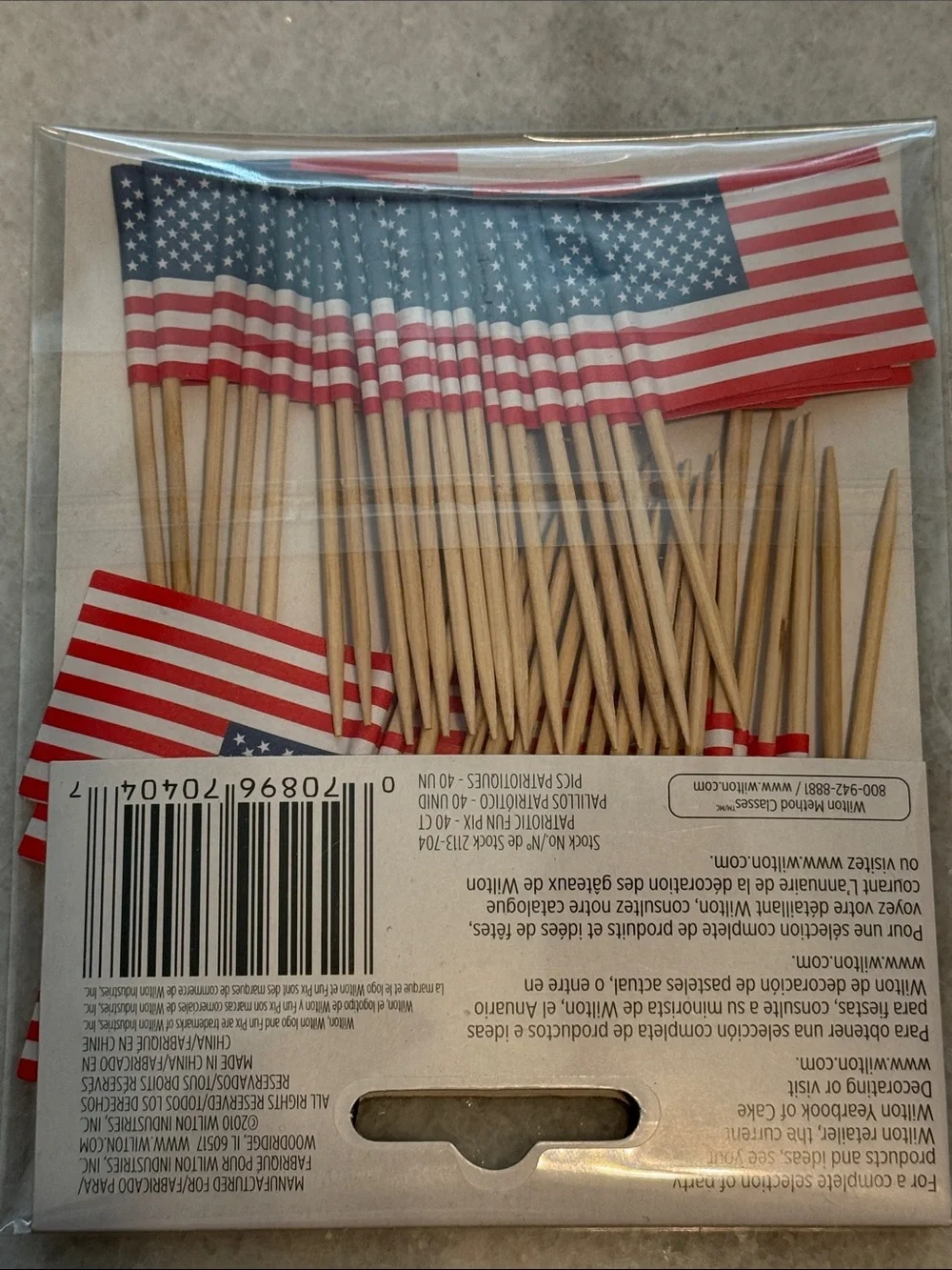 Wilton Fun Pix Patriotic Cupcake Picks - Red, White & Blue